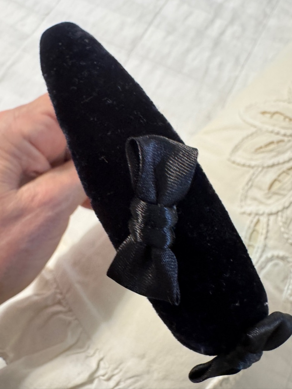 Black Velvet Bow Headband - Women Accessories